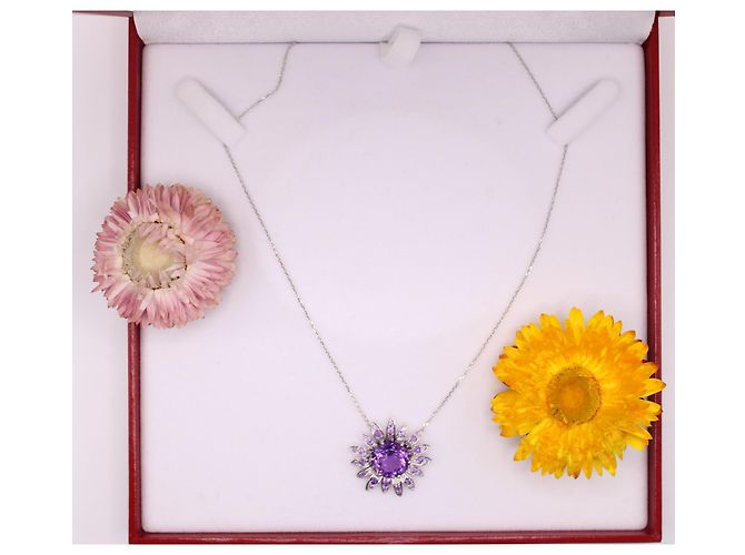Collana Mauboussin "Notti malva" in oro bianco 750%o e ametista Silver hardware Viola scuro - vista 5