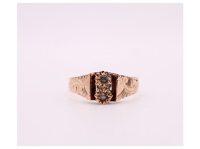 Autre Marque Ring mit feinen roségoldenen Perlen 750%o Zeit Napoleons III Gold hardware - Ansicht 4