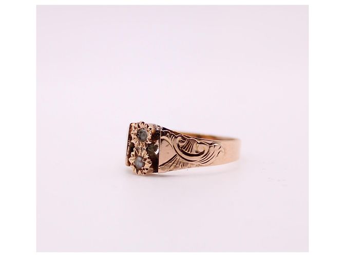 Autre Marque Ring mit feinen roségoldenen Perlen 750%o Zeit Napoleons III Gold hardware - Ansicht 5