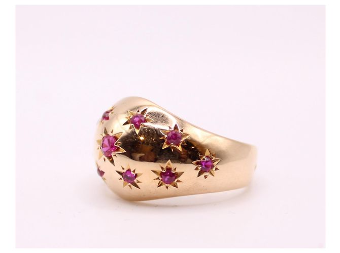 Autre Marque Anello a sfera chiamato costellation ruby incastonato in oro giallo 750%O Rosso Gold hardware - vista 4
