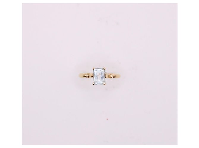 Autre Marque Anello con acquamarina in oro giallo 750%O Blu chiaro Gold hardware - vista 4
