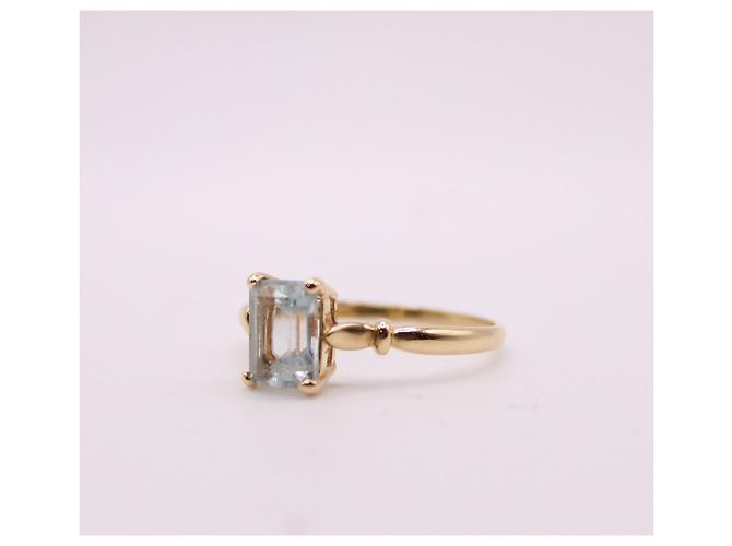 Autre Marque Anello con acquamarina in oro giallo 750%O Blu chiaro Gold hardware - vista 6