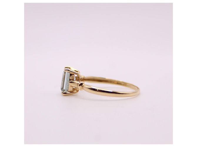Autre Marque Anello con acquamarina in oro giallo 750%O Blu chiaro Gold hardware - vista 7