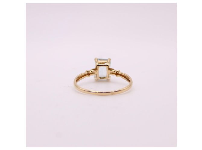 Autre Marque Anello con acquamarina in oro giallo 750%O Blu chiaro Gold hardware - vista 8
