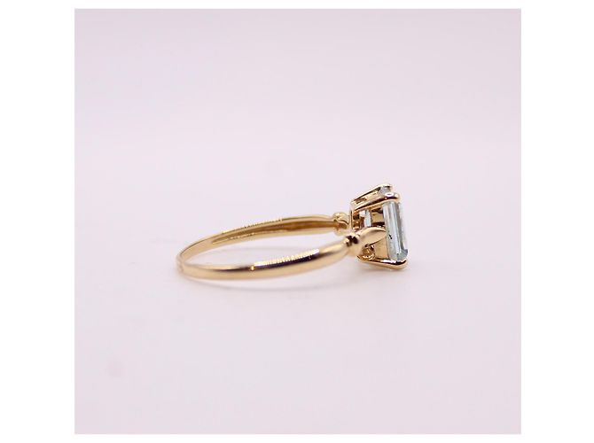 Autre Marque Anello con acquamarina in oro giallo 750%O Blu chiaro Gold hardware - vista 9