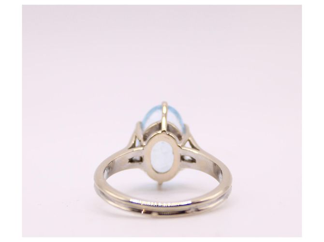 Autre Marque Anello con acquamarina in oro bianco 750%O Blu chiaro Silver hardware - vista 8