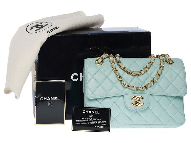 Chanel BORSA A TRACOLLA SENZA TEMPO 23 foderato in pelle verde acqua101096 - vista 5