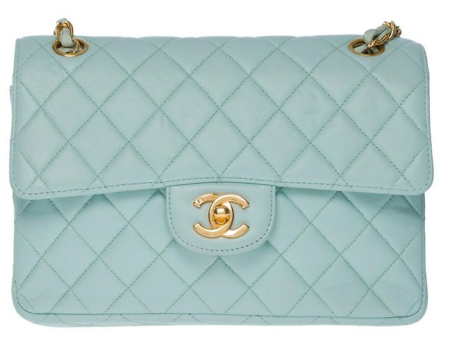 Chanel BORSA A TRACOLLA SENZA TEMPO 23 foderato in pelle verde acqua101096 - vista 2