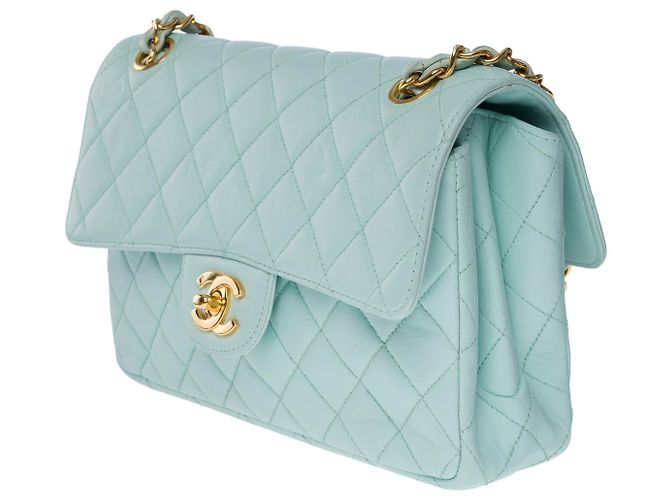 Chanel BORSA A TRACOLLA SENZA TEMPO 23 foderato in pelle verde acqua101096 - vista 4