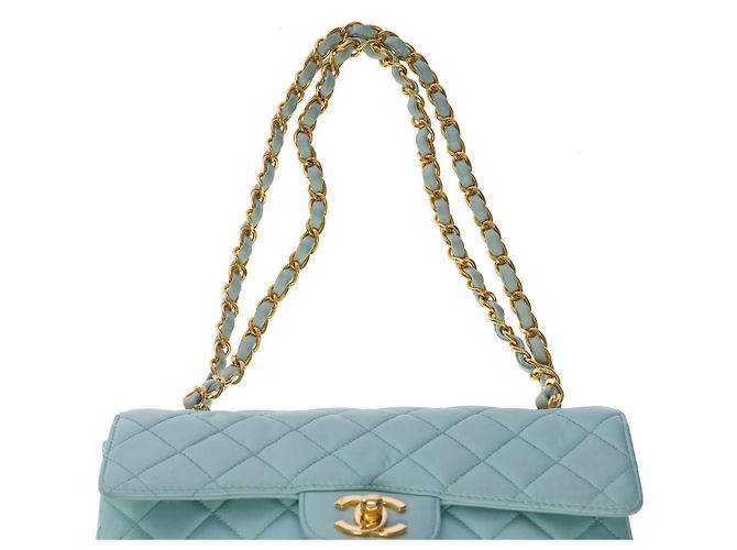 Chanel BORSA A TRACOLLA SENZA TEMPO 23 foderato in pelle verde acqua101096 - vista 6