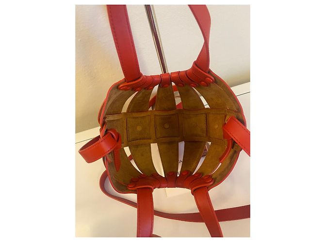Borsa a mano Bottega Veneta The Shell in pelle traforata rossa Rosso - vista 5