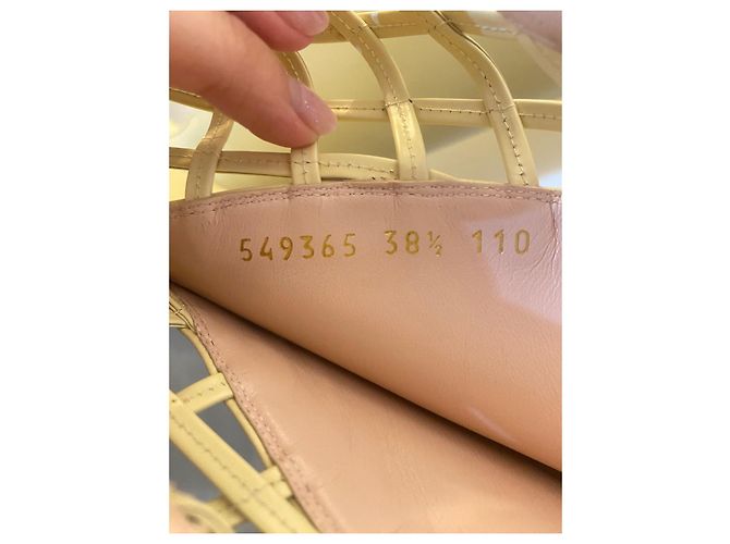 Botas Gucci de cuero amarillo con tacón de aguja Crema - vista 6