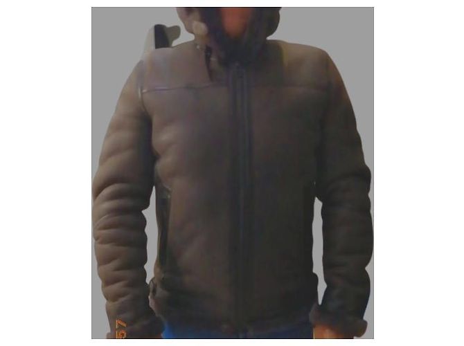 Autre Marque Dunkelbrauner Mantel aus Lammleder - Ansicht 2