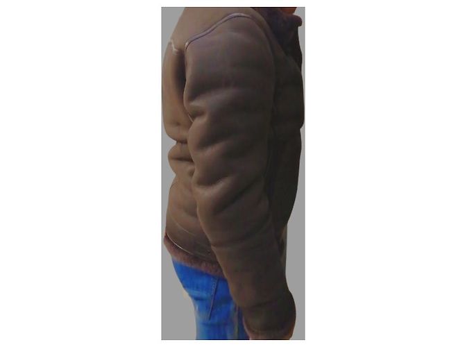 Autre Marque Dunkelbrauner Mantel aus Lammleder - Ansicht 5