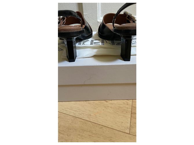 Sandali con tacco Kenzo in pelle di struzzo neri Nero - vista 5