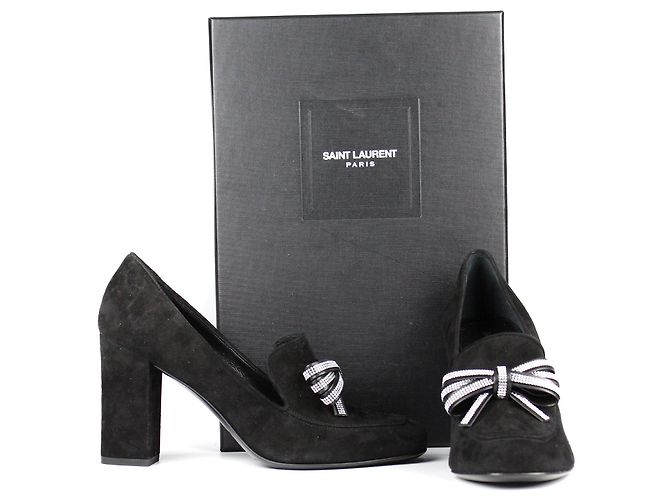 SAINT LAURENT - Pumps mit Strass (Größe 36.5) Schwarz - Ansicht 6