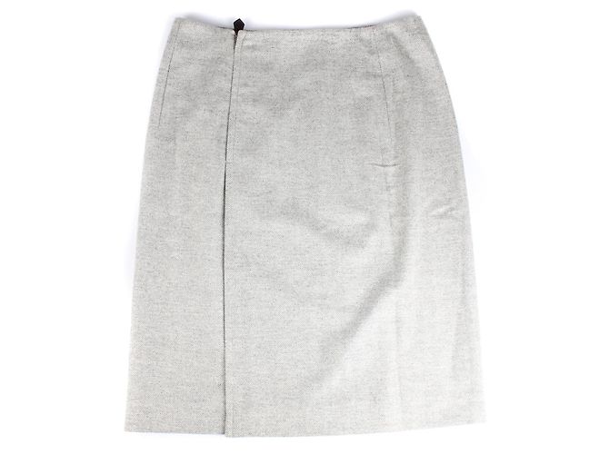 HERMÈS - Woll- und Kaschmirrock (Größe 40) Grau - Ansicht 2