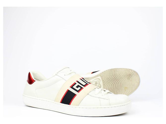 Gucci Ace Sneakers mit elastischem Band (T42) Weiß - Ansicht 2