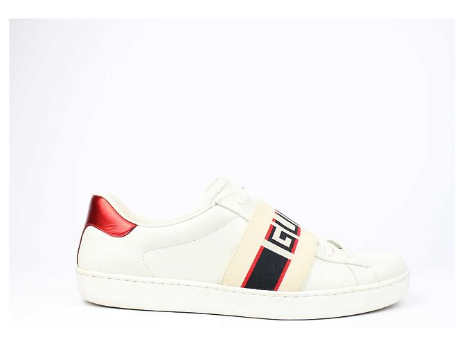 Gucci Ace Sneakers mit elastischem Band (T42) Weiß - Ansicht 3