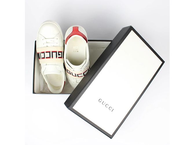 Gucci Ace Sneakers mit elastischem Band (T42) Weiß - Ansicht 8