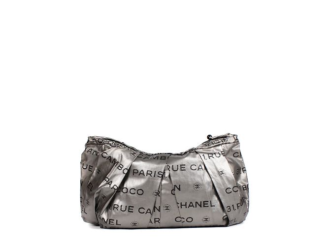 Cambon CHANEL Pochette T.  stoffa Argento - vista 3