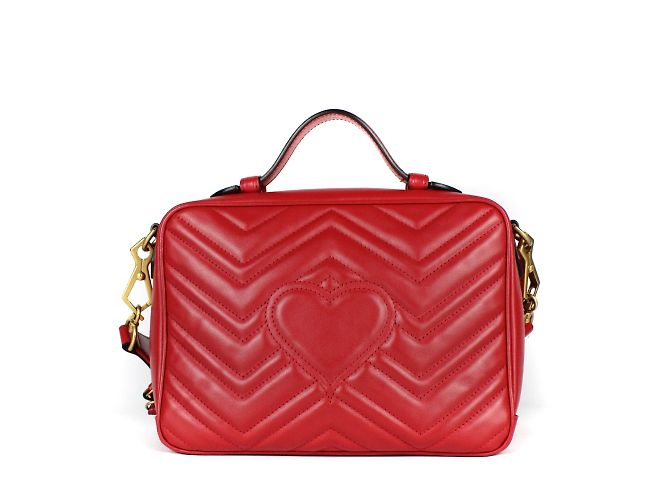 GUCCI - Borsa per fotocamera con zip GG Marmont Rosso - vista 3