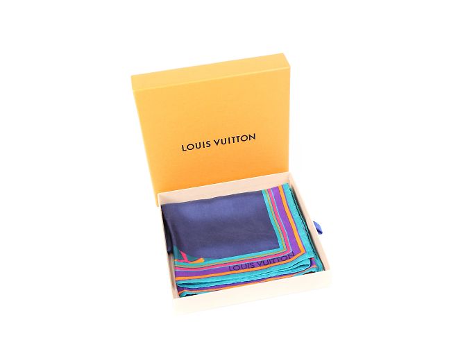 LOUIS VUITTON - Bufanda de seda 45 Azul - vista 3