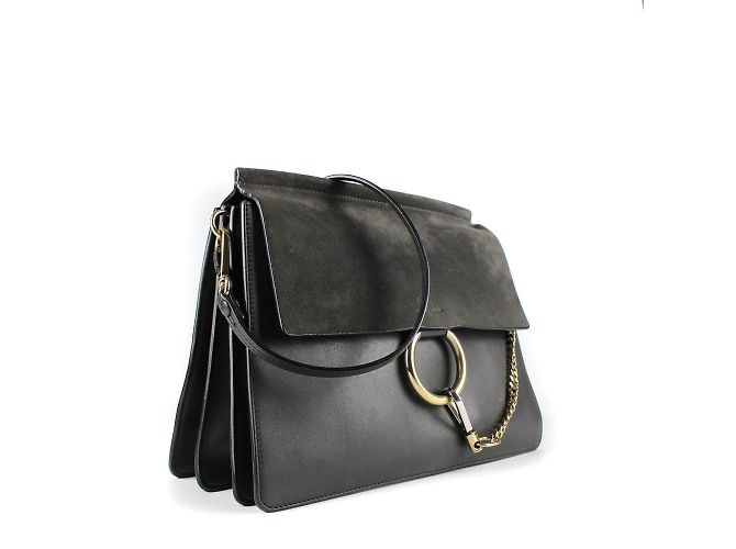 CHLOÉ - Borsa Faye Grande Grigio - vista 2