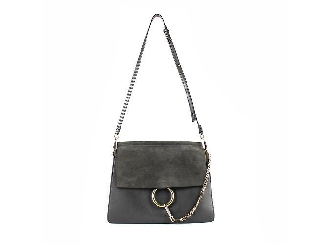 CHLOÉ - Borsa Faye Grande Grigio - vista 3