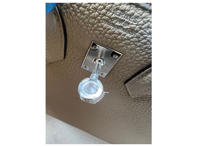 Hermès Birkin 25 Trench togo in pelle/ Bougainvillea Beige Silver hardware - vista 4