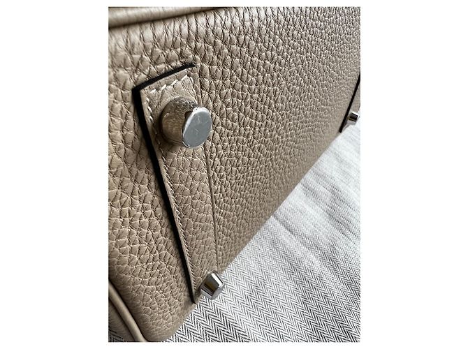 Hermès Birkin 25 Trench togo in pelle/ Bougainvillea Beige Silver hardware - vista 8