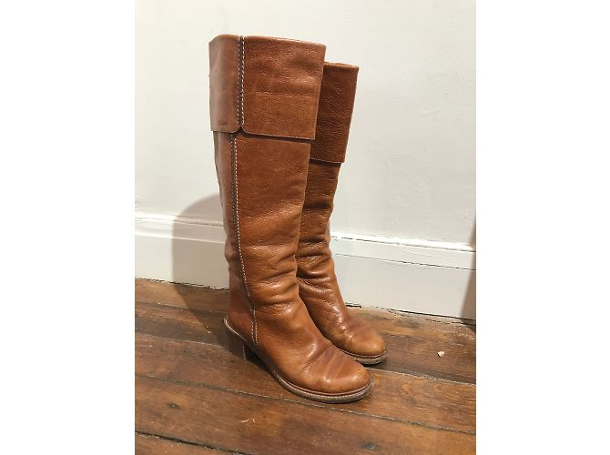 Chloé Botas CHLOE T.EU 36 Cuero Camello - vista 2