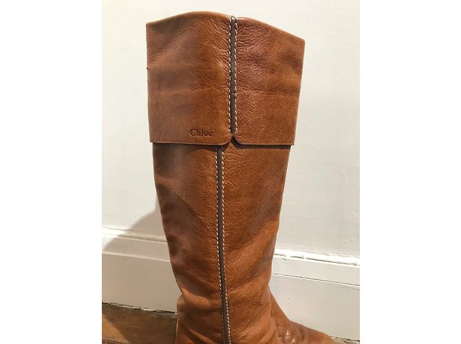 Chloé Botas CHLOE T.EU 36 Cuero Camello - vista 5
