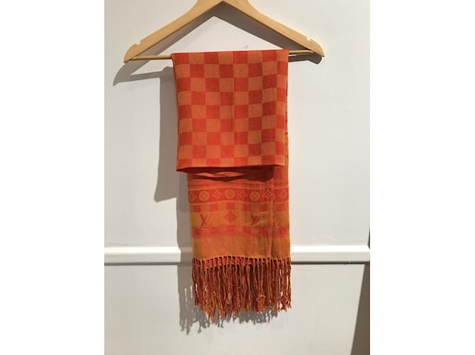 Sciarpe LOUIS VUITTON T. Lino Arancione - vista 3
