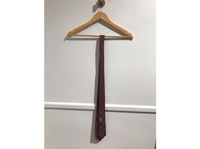 Cravatta Gucci in seta bordeaux Bordò - vista 3
