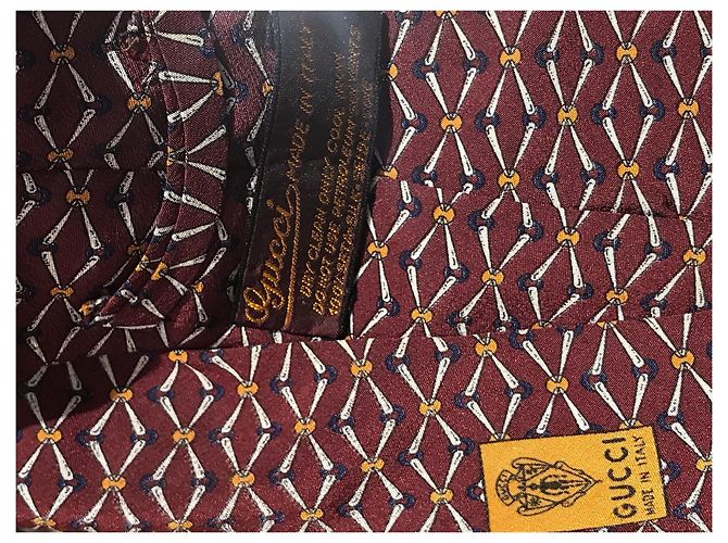 Cravatta Gucci in seta bordeaux Bordò - vista 5