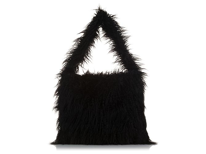 Stella Mc Cartney Borsa a tracolla in pelliccia sintetica nera x Ed Curtis di Stella McCartney Nero - vista 4