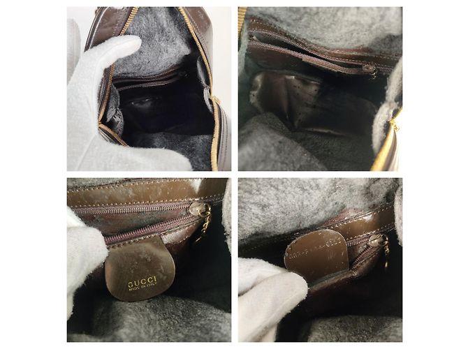 Bamboo Gucci Mochila bambú charol marrón Castaño - vista 6