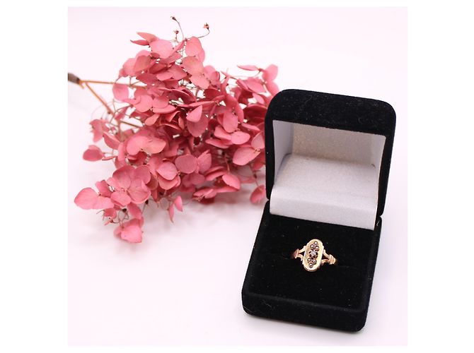 Autre Marque Anillo de época Napoleón III engastado con finas perlas de oro rosa 750%O Gold hardware - vista 10