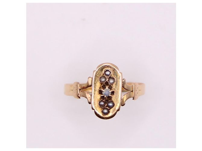 Autre Marque Anillo de época Napoleón III engastado con finas perlas de oro rosa 750%O Gold hardware - vista 3