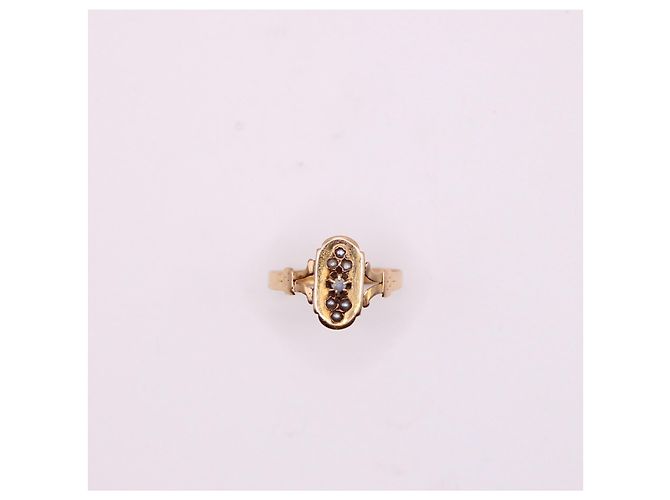 Autre Marque Anillo de época Napoleón III engastado con finas perlas de oro rosa 750%O Gold hardware - vista 4