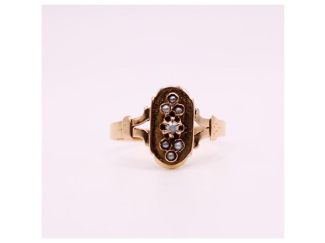 Autre Marque Anillo de época Napoleón III engastado con finas perlas de oro rosa 750%O Gold hardware - vista 5