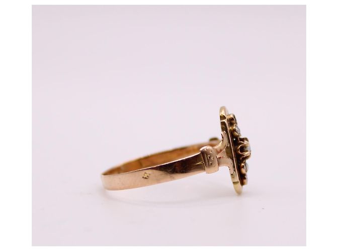 Autre Marque Anillo de época Napoleón III engastado con finas perlas de oro rosa 750%O Gold hardware - vista 9
