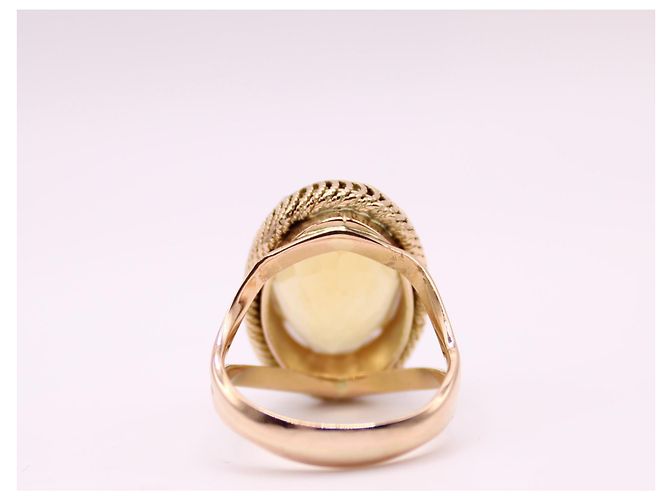 Autre Marque Anello con citrino ovale in oro giallo 750%O Arancione Gold hardware - vista 8