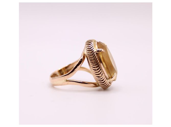 Autre Marque Anello con citrino ovale in oro giallo 750%O Arancione Gold hardware - vista 9