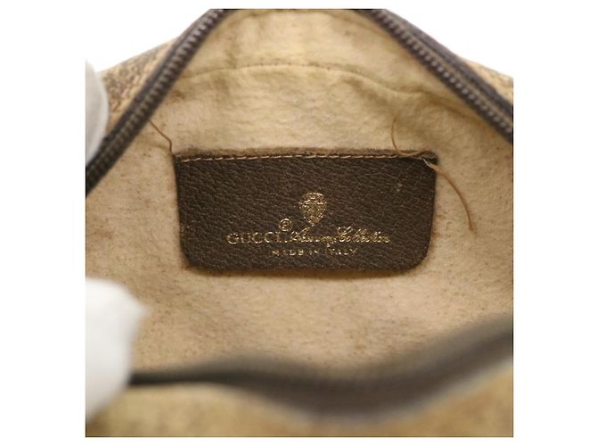 GUCCI Web Sherry Line GG Borsa a tracolla in tela PVC Pelle Beige Verde Auth rd4502 Rosso - vista 10