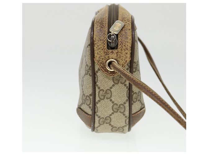 GUCCI Web Sherry Line GG Borsa a tracolla in tela PVC Pelle Beige Verde Auth rd4502 Rosso - vista 4