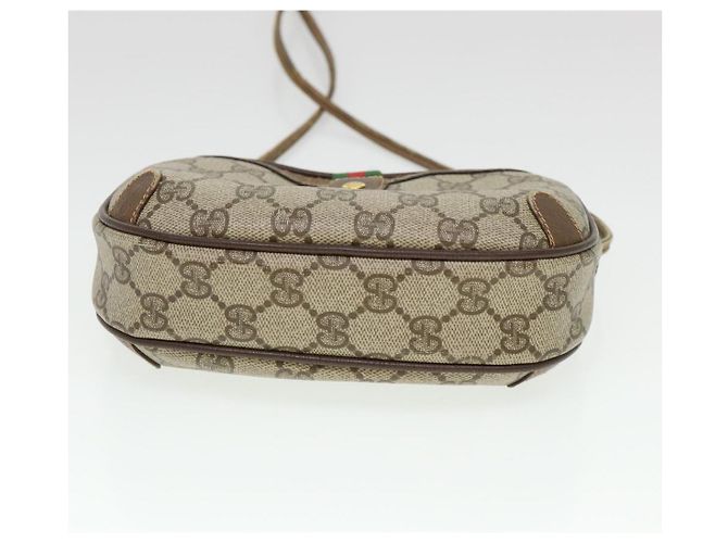 GUCCI Web Sherry Line GG Borsa a tracolla in tela PVC Pelle Beige Verde Auth rd4502 Rosso - vista 5