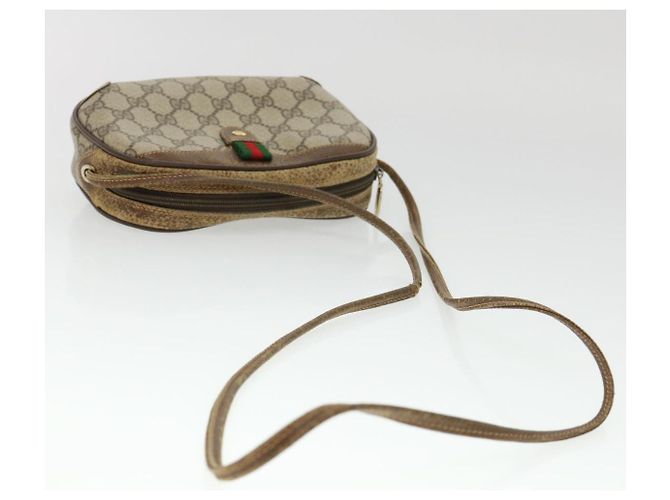 GUCCI Web Sherry Line GG Borsa a tracolla in tela PVC Pelle Beige Verde Auth rd4502 Rosso - vista 7