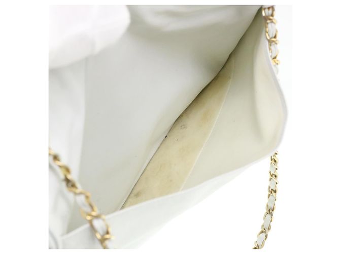 CHANEL Chain Shoulder Bag Lammleder Weiß CC Auth yk6254 - Ansicht 10